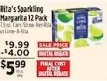 Pioneer Supermarkets Rita's Sparkling Margarita offer
