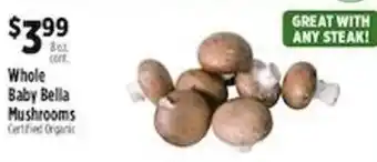 Pioneer Supermarkets Whole Baby Bella Mushrooms offer