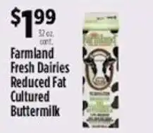 Pioneer Supermarkets Farmland Fresh Dairies Reduced Fat Cultured Buttermilk offer