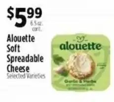 Pioneer Supermarkets Alouette soft spreadable cheese offer