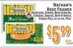 Trade Fair Supermarket Nathan's beef franks offer