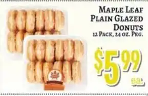 Trade Fair Supermarket Maple Leaf plain glazed donuts offer