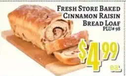 Trade Fair Supermarket Fresh Store Baked Cinnamon Raisin Bread Loaf offer