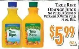 Trade Fair Supermarket Tree Ripe orange juice offer