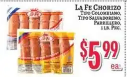 Trade Fair Supermarket La Fe chorizo offer