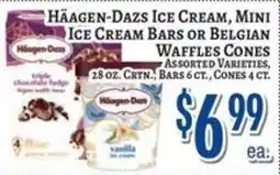Trade Fair Supermarket Haagen-Dazs ice cream, mini ice cream bars or belgian waffles cones offer