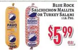Trade Fair Supermarket Blue Rock Salchichon Mallita or Turkey Salami offer