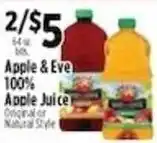 Pioneer Supermarkets Apple & Eve 100% Apple Juice offer