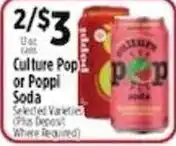Pioneer Supermarkets Culture Pop or Poppi Soda offer