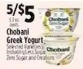 Pioneer Supermarkets Chobani Greek Yogurt offer