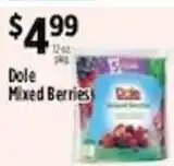 Pioneer Supermarkets Dole mixed berries offer