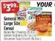 Pioneer Supermarkets General Mills large size cereal offer