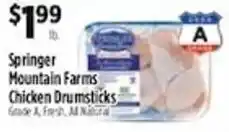 Pioneer Supermarkets Springer Mountain Farms Chicken Drumsticks offer