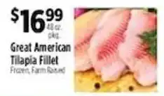 Pioneer Supermarkets Great American Tilapia Fillet offer