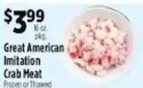 Pioneer Supermarkets Great American Imitation Crab Meat offer