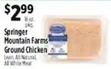 Pioneer Supermarkets Springer mountain farms ground chicken offer