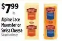 Pioneer Supermarkets Alpine Lace Muenster or Swiss Cheese offer