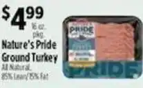 Pioneer Supermarkets Nature's Pride Ground Turkey offer