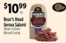 Pioneer Supermarkets Boar's Head Genoa Salami offer