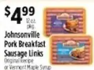 Pioneer Supermarkets Johnsonville Pork Breakfast Sausage Links offer
