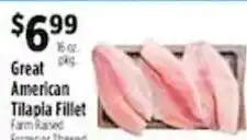 Pioneer Supermarkets Great American Tilapia Fillet offer