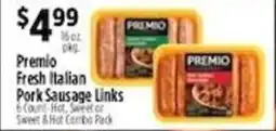 Pioneer Supermarkets Premio fresh italian pork sausage links offer