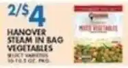 Associated Hanover steam in bag vegetables offer