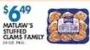 Associated Matlaw's Stuffed Clams Family offer