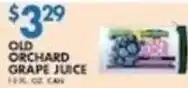 Associated Old Orchard grape juice offer