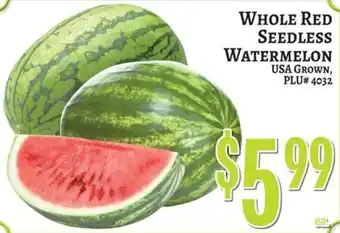 Trade Fair Supermarket Whole Red Seedless Watermelon offer