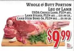Trade Fair Supermarket Whole & Butt Portion Leg of Lamb offer