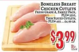 Trade Fair Supermarket Boneless Breast Chicken Cutlets offer