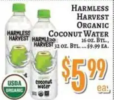 Trade Fair Supermarket Harmless Harvest Organic Coconut Water offer