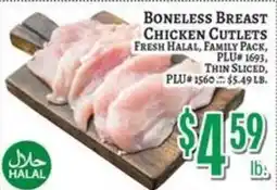 Trade Fair Supermarket Boneless Breast Chicken Cutlets offer