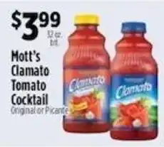 Pioneer Supermarkets Mott's Clamato Tomato Cocktail offer