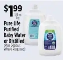 Pioneer Supermarkets Pure Life Purified Baby Water or Distilled offer