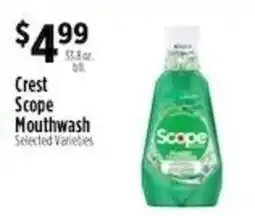 Pioneer Supermarkets Crest Scope Mouthwash offer