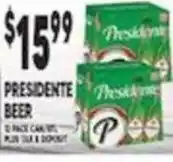 Associated Presidente beer offer