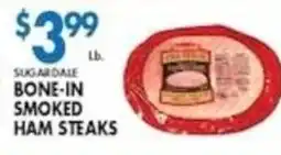 Compare Foods Sugardale bone-in smoked ham steaks offer