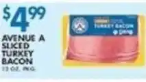 Compare Foods Avenue A sliced turkey bacon offer