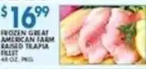Compare Foods Frozen great american farm raised tilapia fillet offer