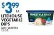 Compare Foods Litehouse vegetable dips offer