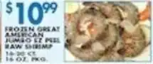 Compare Foods Frozen great american jumbo ez peel raw shrimp offer