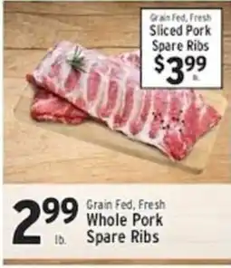 Associated Grain Fed, Fresh Whole Pork Spare Ribs offer