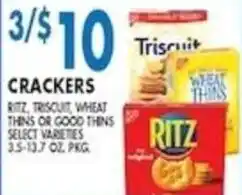 Compare Foods Ritz, Triscuit, Wheat Thins or Good Thins Crackers offer