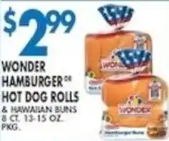 Compare Foods Wonder hamburger or hot dog rolls & hawaiian buns offer