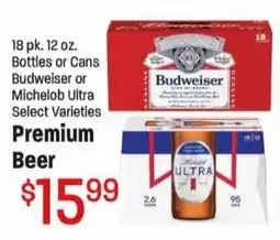 Maceys Budweiser or Michelob Ultra Premium Beer offer