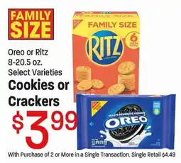 Maceys Oreo or Ritz Cookies or Crackers offer