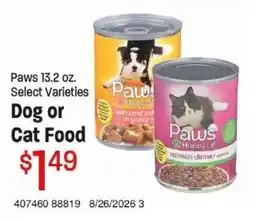 Maceys Paws dog or cat food offer