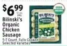 Met Foodmarkets Bilinski's Organic Chicken Sausage offer